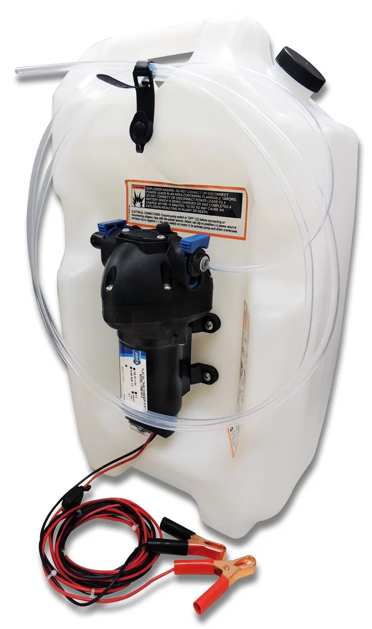 17860-2012 – JABSCO Oil Change Pump, 12 Volt DC Electrically Operated With Integral Power Switch 2 Amp Plastic Tank W...